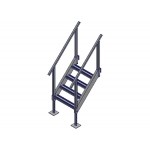DOCK 4 STEPS 30"wide  LADDER/ hand rail / aluminum