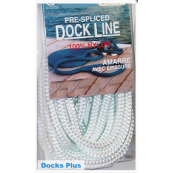 DOCK LINE - 1/2" x 25ft SOLID DOUBLE BRAID WHITE